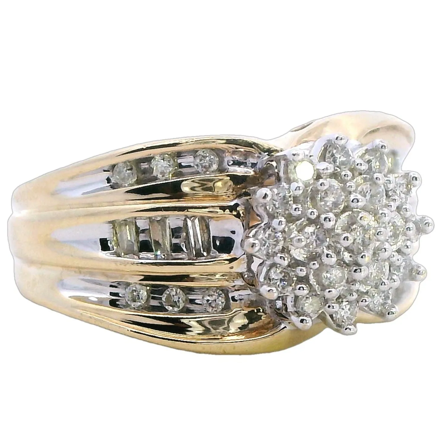 Luxurious 9ct Yellow Gold & Diamond Cluster Ring - Heartfelt Gift for Valentines