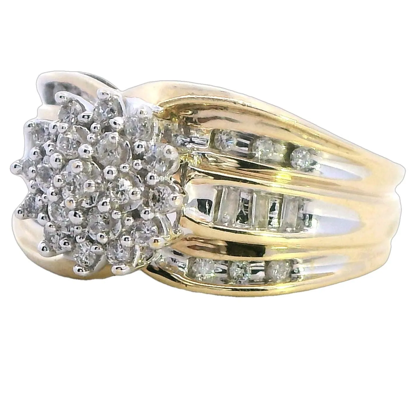 Luxurious 9ct Yellow Gold & Diamond Cluster Ring - Heartfelt Gift for Valentines