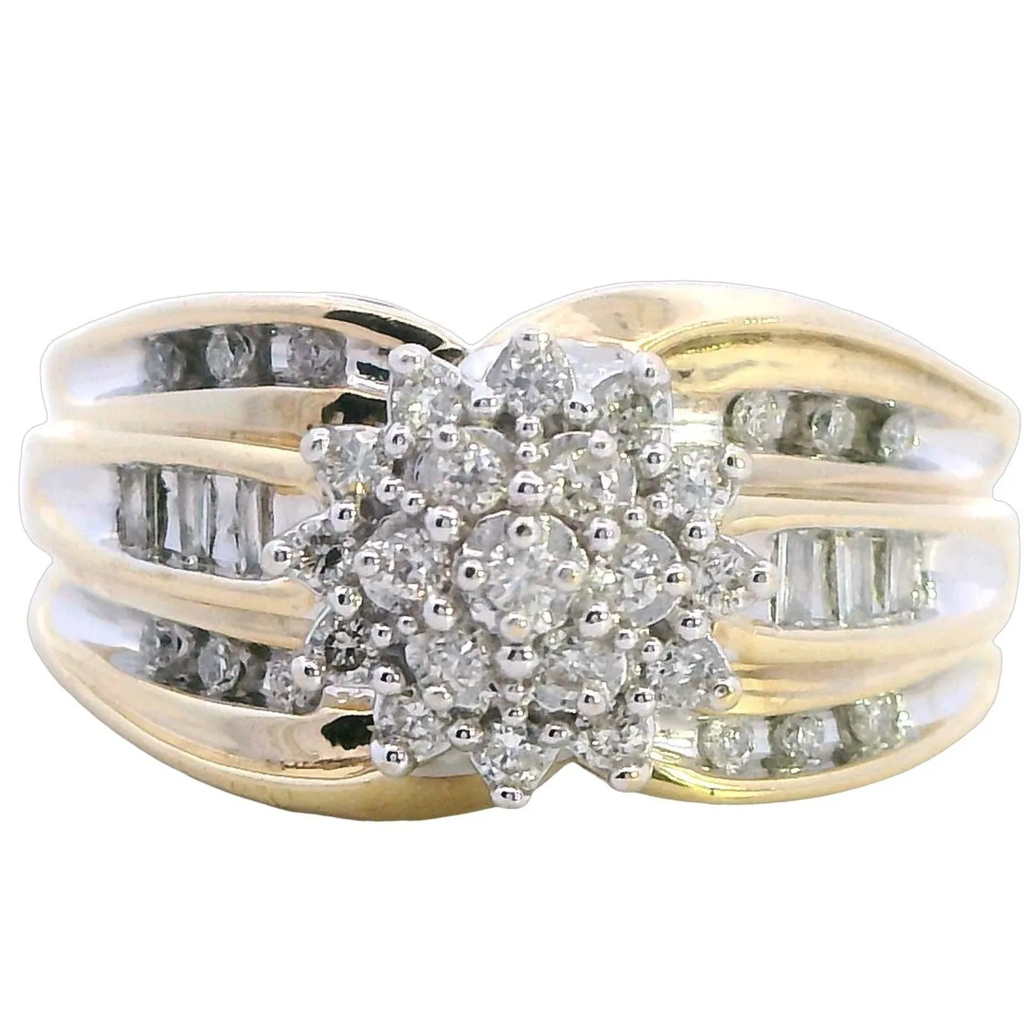 Luxurious 9ct Yellow Gold & Diamond Cluster Ring - Heartfelt Gift for Valentines