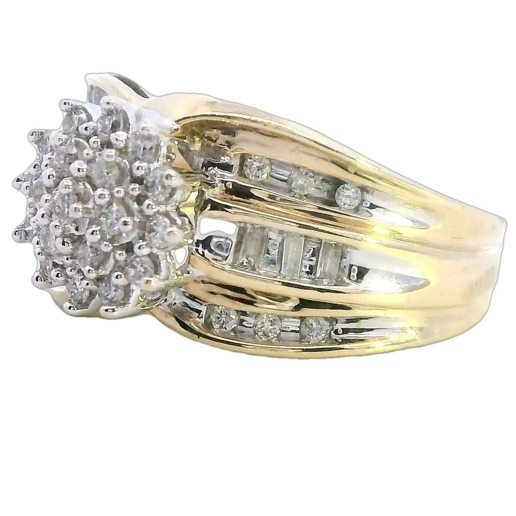 Luxurious 9ct Yellow Gold & Diamond Cluster Ring - Heartfelt Gift for Valentines