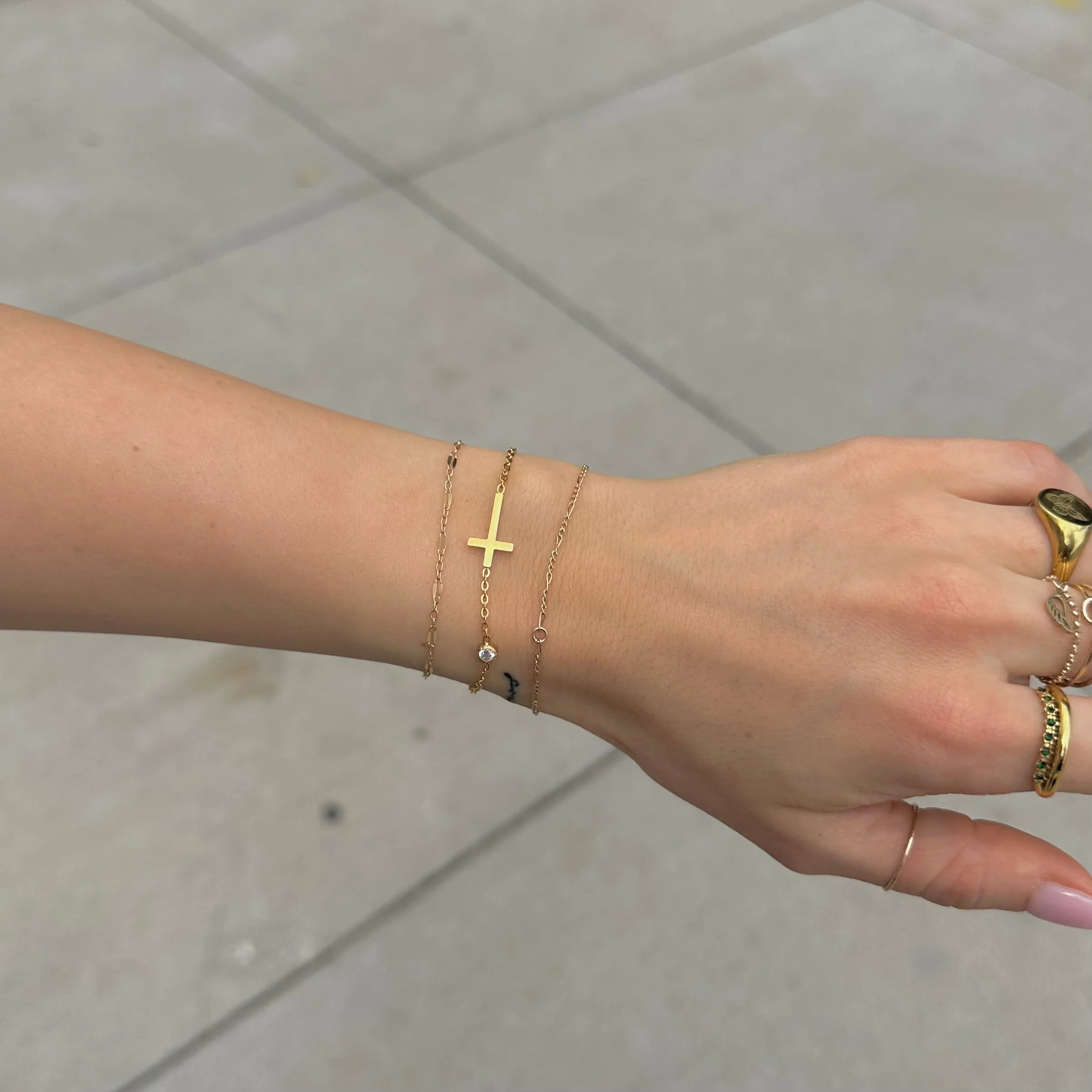 Martha Golden Cross Bracelet