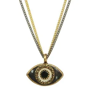 Michal Golan Black Evil Eye Double Strand Necklace