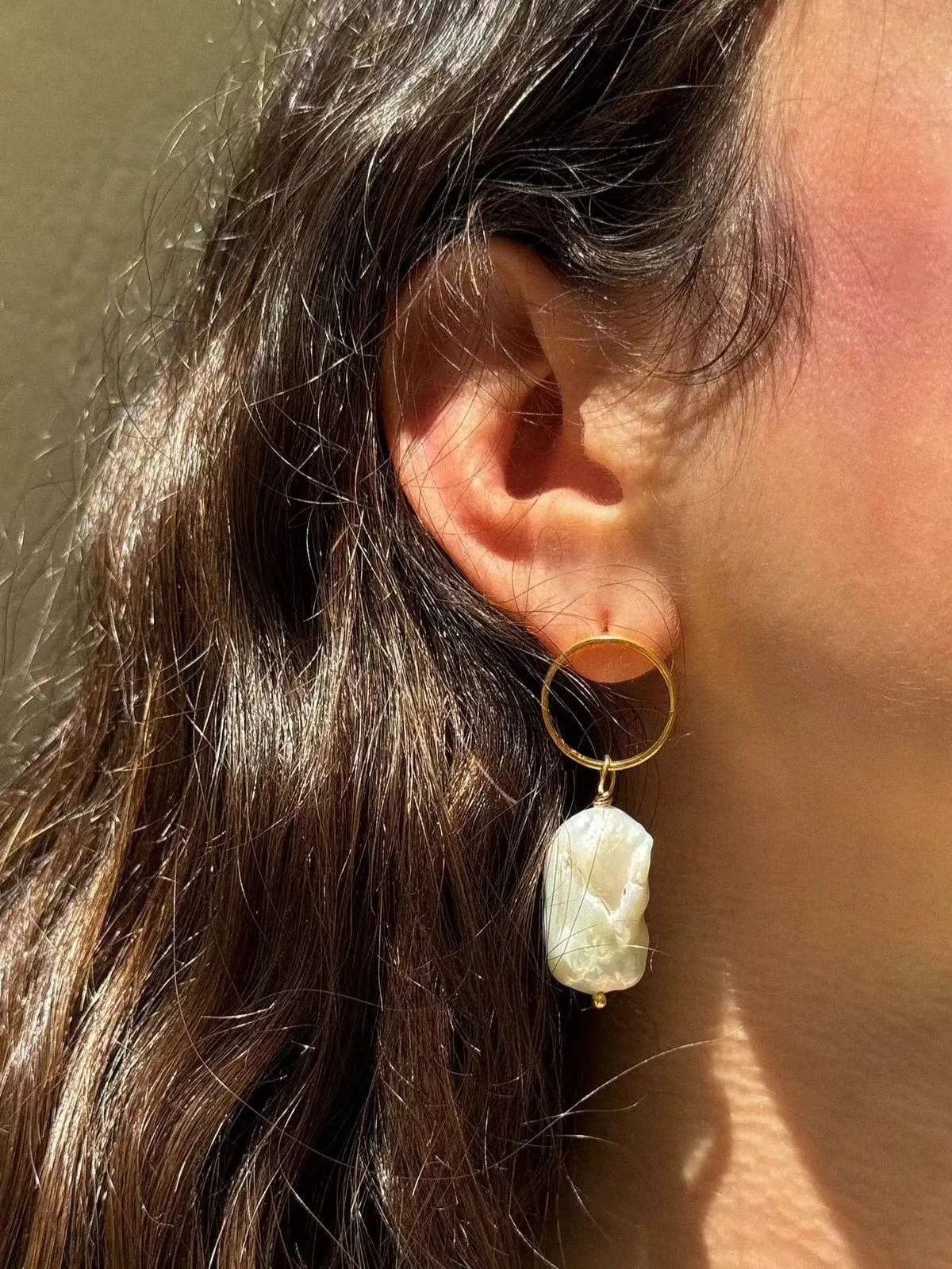 Minimalist Baroque Drop Circle Statement Earrings