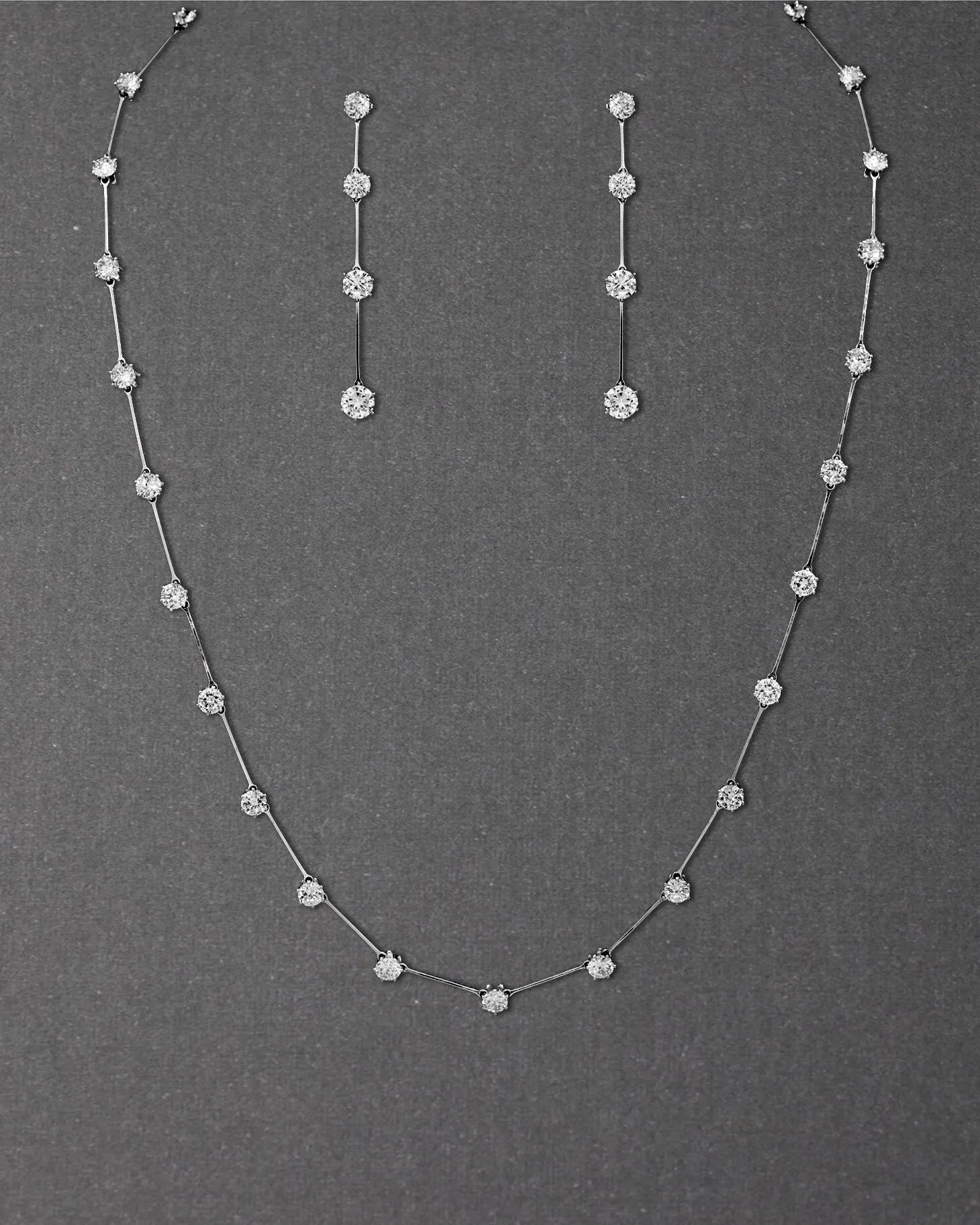 Minimalist Linked CZ Necklace Set