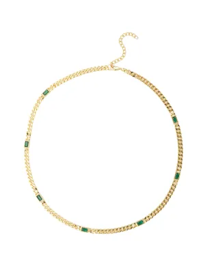 Mocha Emerson Chain Necklace - Emerald/Gold