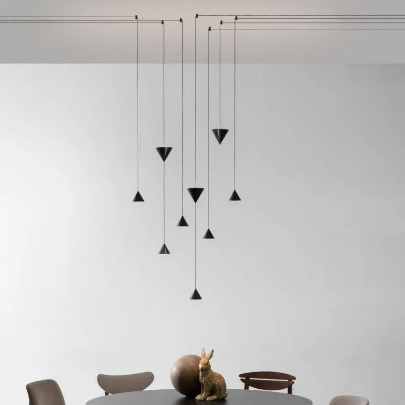 Modern Black Cluster Pendant