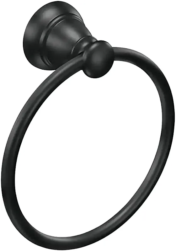 Moen Banbury Y2686BL Towel Ring, 6 in Dia Ring, Aluminum/Zinc, Matte, Wall Mounting :CD  1: QUANTITY: 1