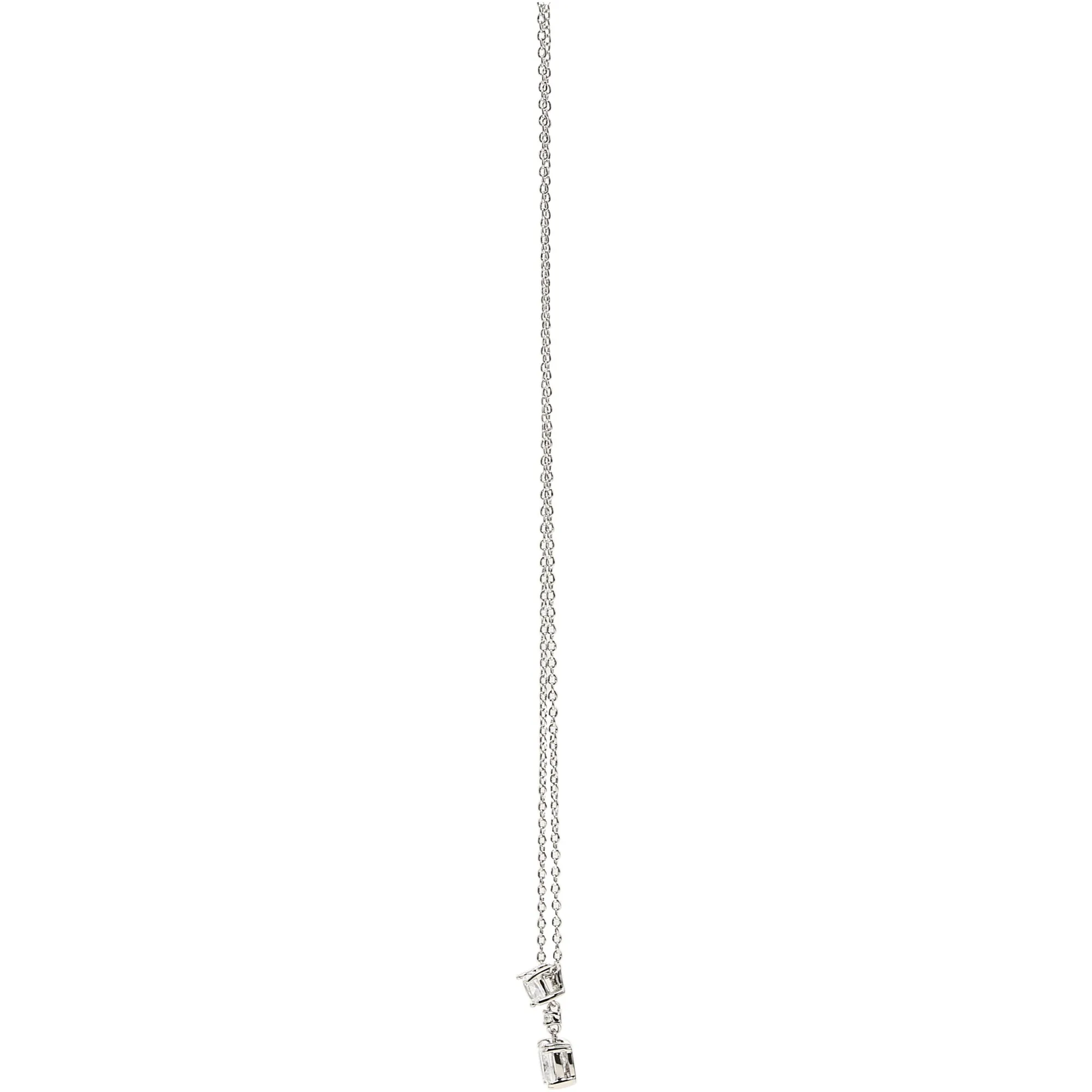 Mom White Crystal 16.5"-18.5" White Gold Plated Necklace with Cubic Zirconia Stones