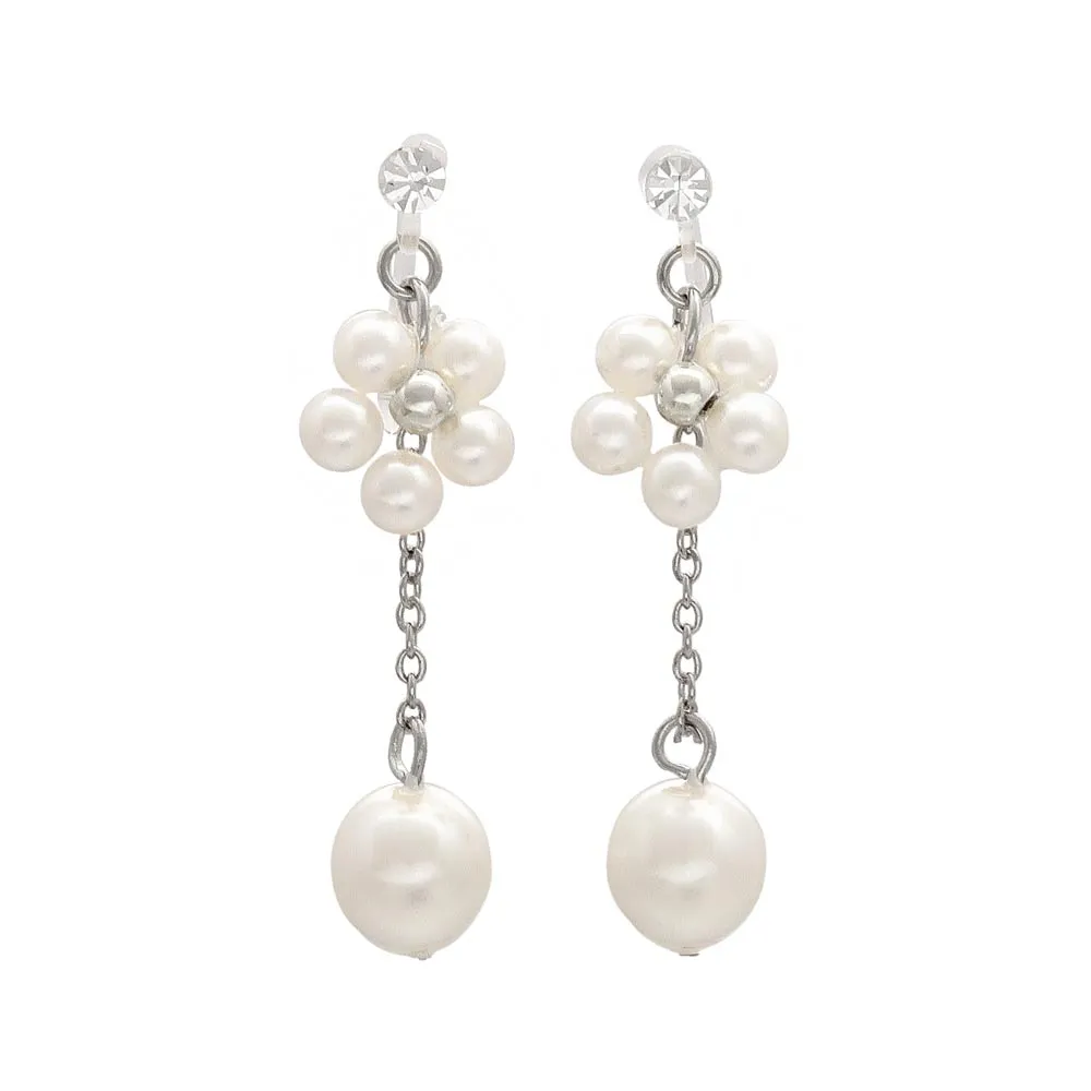 Multi Pearl Invisible Clip On Earrings