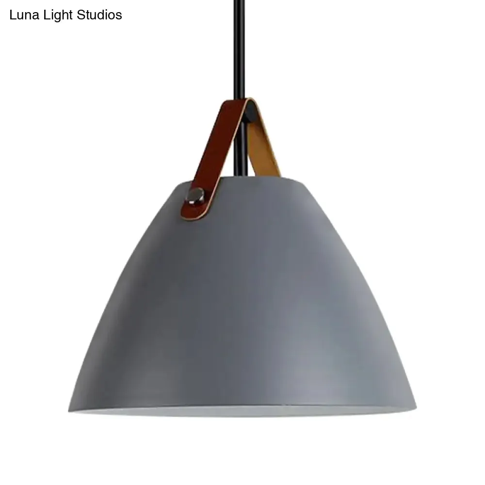 Nordic Curved Coolie Pendant Light - Sleek Aluminum Hanging Lamp in Chic Black/Blue/Grey/Pink/White for Dining Room