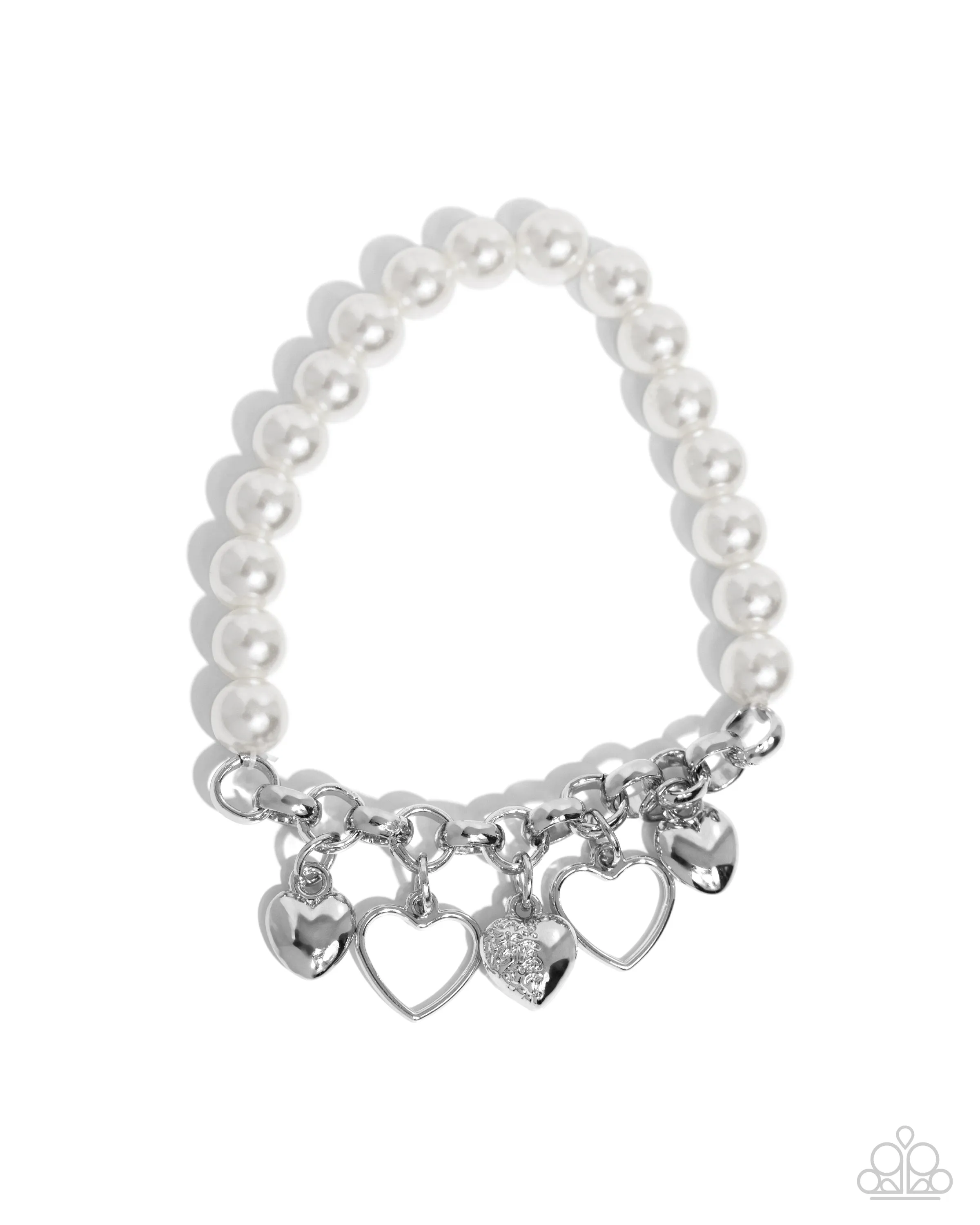 Open Door Jewelry - Charming Candidate - White Bracelet - Paparazzi Accessories