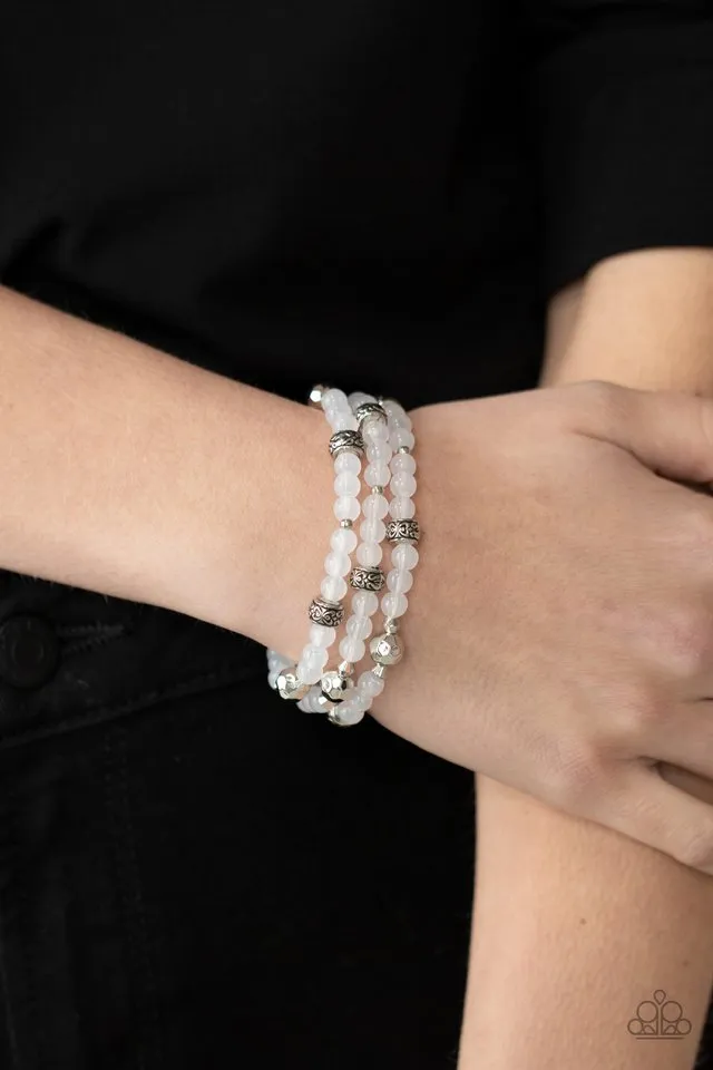 Paparazzi Bracelet ~ Here to STAYCATION - White