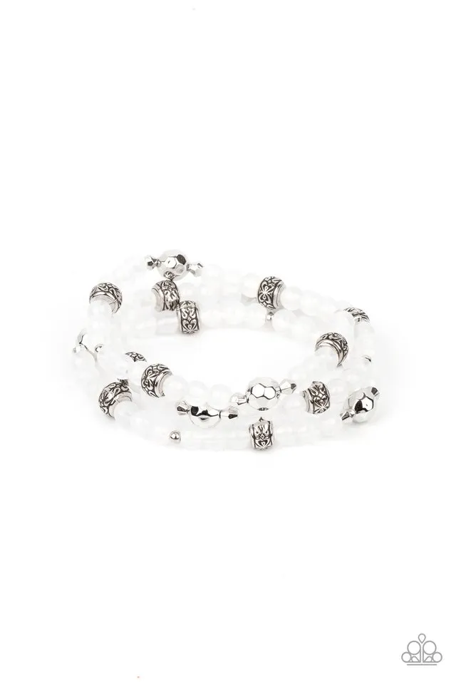 Paparazzi Bracelet ~ Here to STAYCATION - White