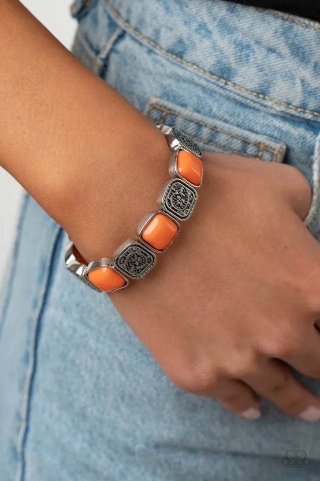 Paparazzi Bracelet ~ Trendy Tease - Orange