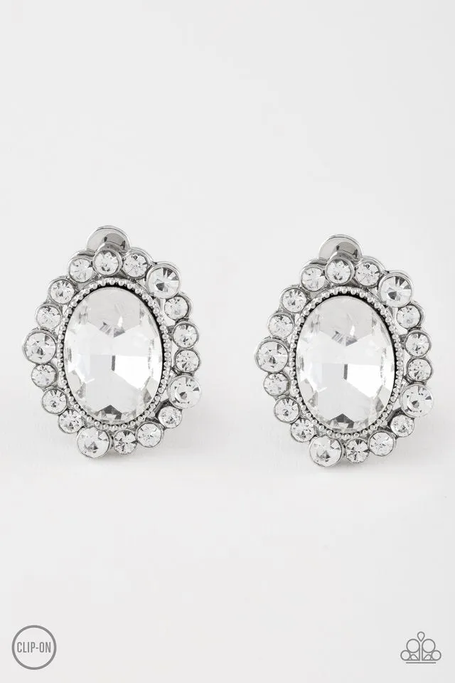 Paparazzi Earring ~ Hold Court - White