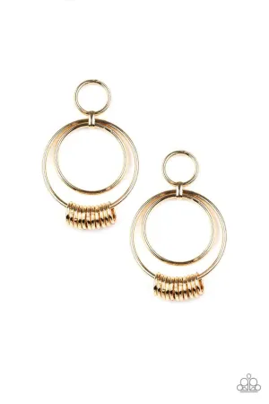 Paparazzi Earring ~ Retro Revolution - Gold