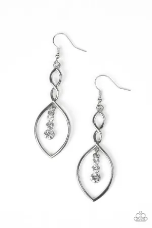 Paparazzi Earring ~ Timeless Twist - White