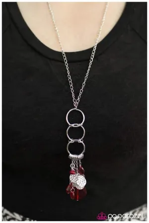 Paparazzi Necklace ~ Fall In Line - Red