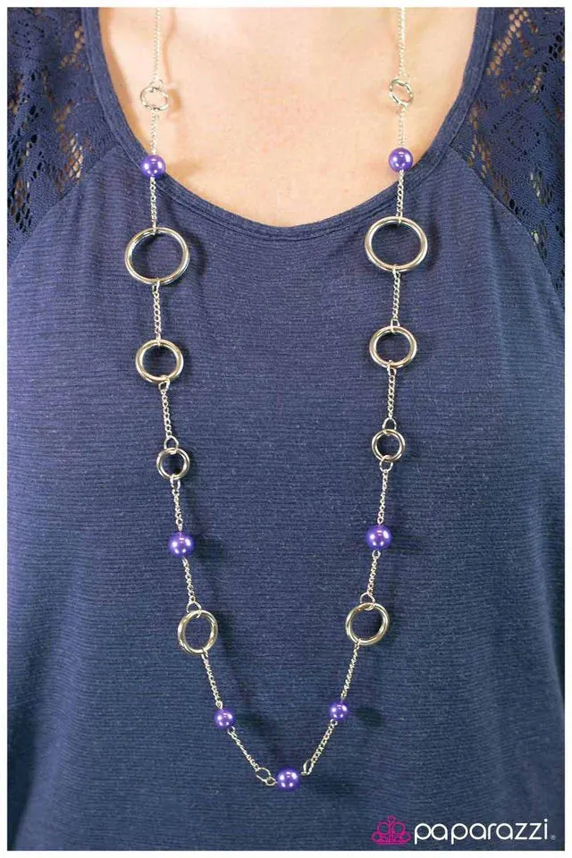 Paparazzi Necklace ~ Ring My Bell - Purple