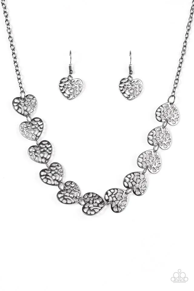 Paparazzi Necklace ~ With My HOLE Heart - Black