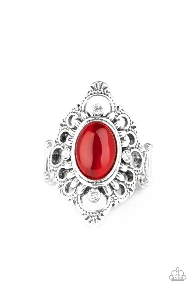 Paparazzi Ring ~ Elegantly Enchanted - Red