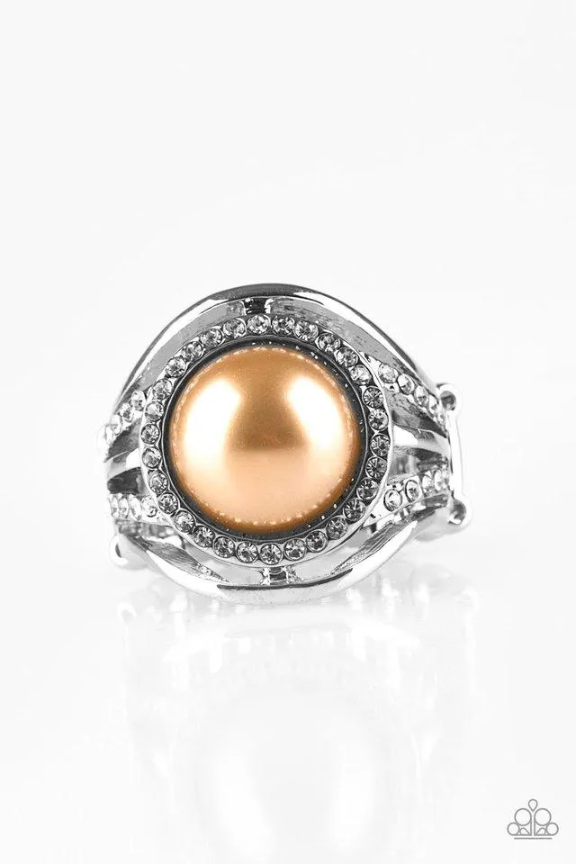 Paparazzi Ring ~ Pampered In Pearls - Brown