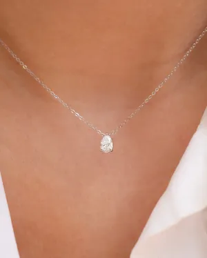 Pear Cut Diamond Solitaire Necklace