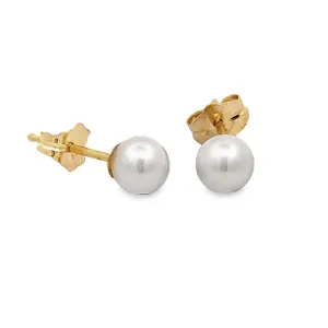 Pearl Stud Earrings,  5-5.25mm, 14Kt