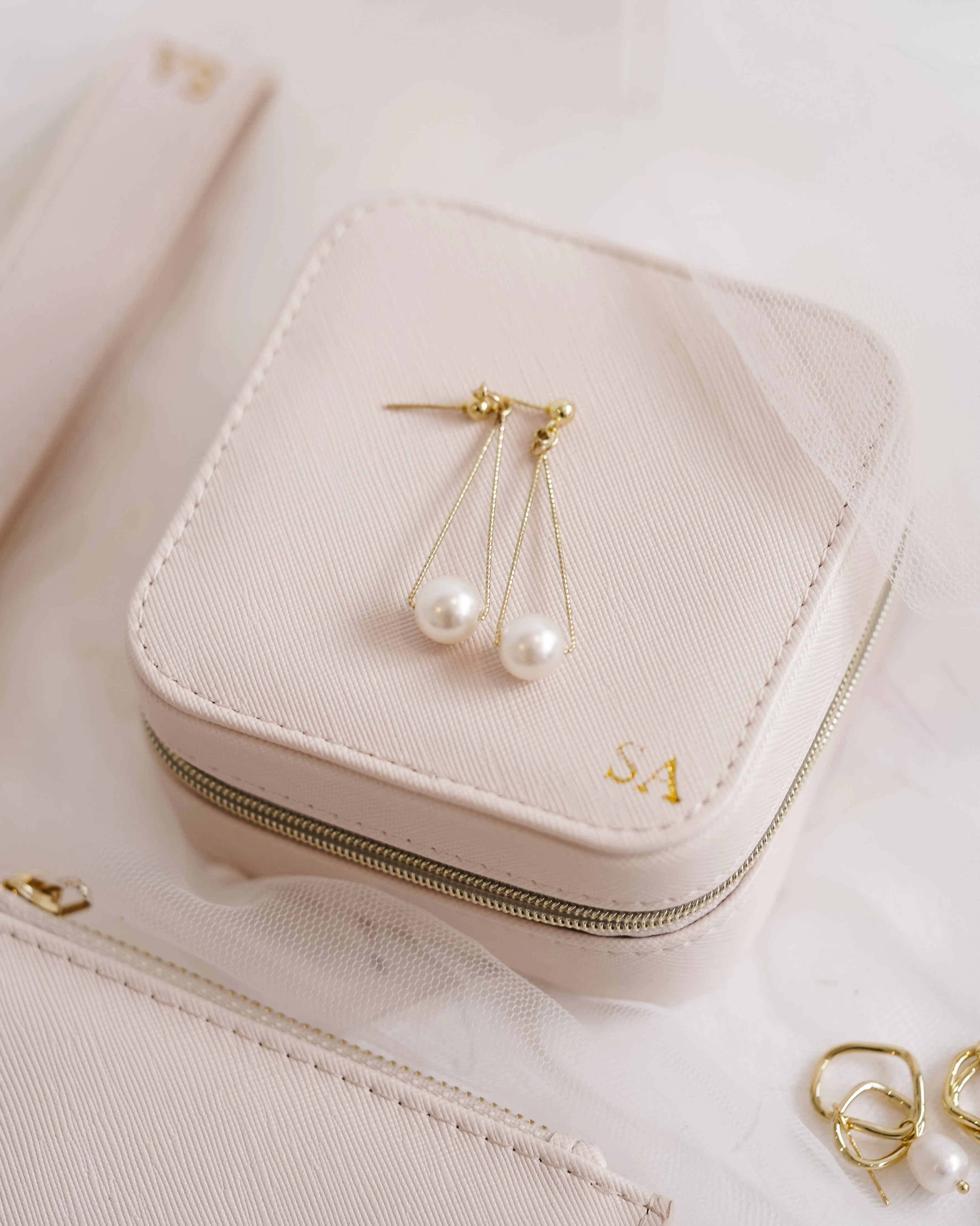 Personalised Jewellery Case - Oatmeal