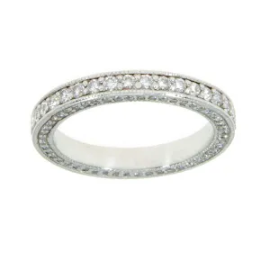 Platinum 3 Sided Diamond Eternity Band