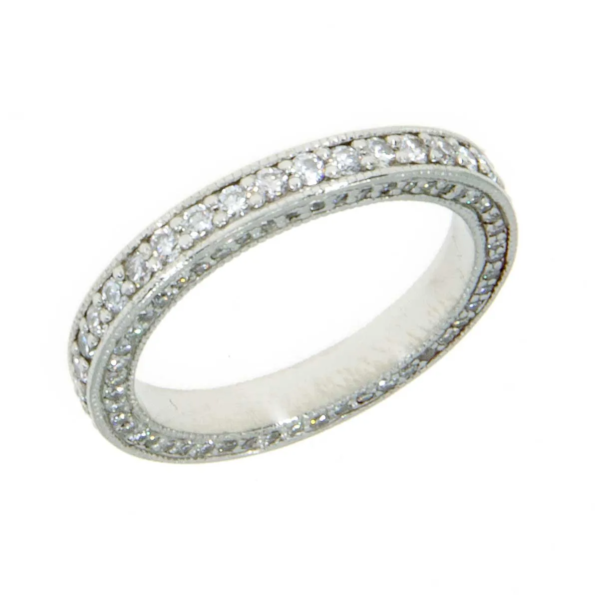 Platinum 3 Sided Diamond Eternity Band