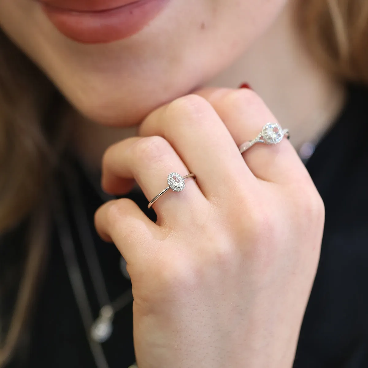 Popsicle White Topaz & Diamond Ring