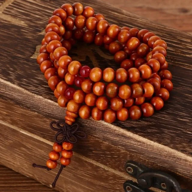 pulseras 108 beads 8mm Natural Sandalwood Buddhist Buddha Wood Prayer Bead Mala Unisex Men bracelets & bangles jewelry bijoux