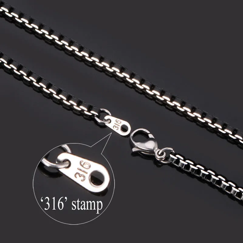 Punk 316L Stainless Steel Bracelet Men Jewelry High Quality Never Fade Hot Sale 21 cm 3mm Box Link Chain Bracelets