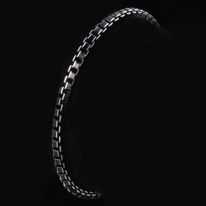 Punk 316L Stainless Steel Bracelet Men Jewelry High Quality Never Fade Hot Sale 21 cm 3mm Box Link Chain Bracelets