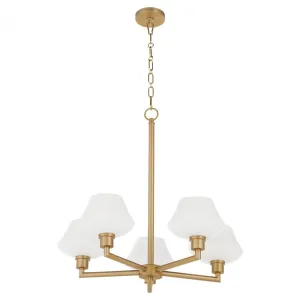 Quorum International BLISS 6221-5-80 Chandelier Contemporary - Aged Brass