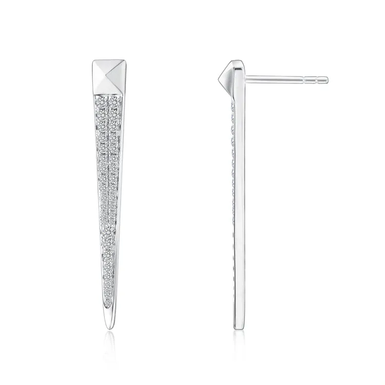 R.08® Matrix Drop Diamond Earrings | White Gold