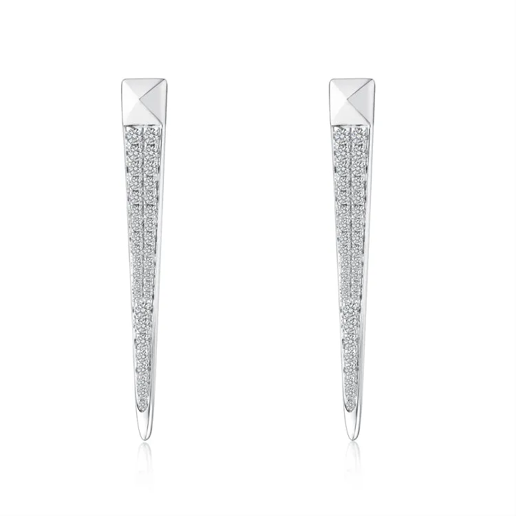 R.08® Matrix Drop Diamond Earrings | White Gold