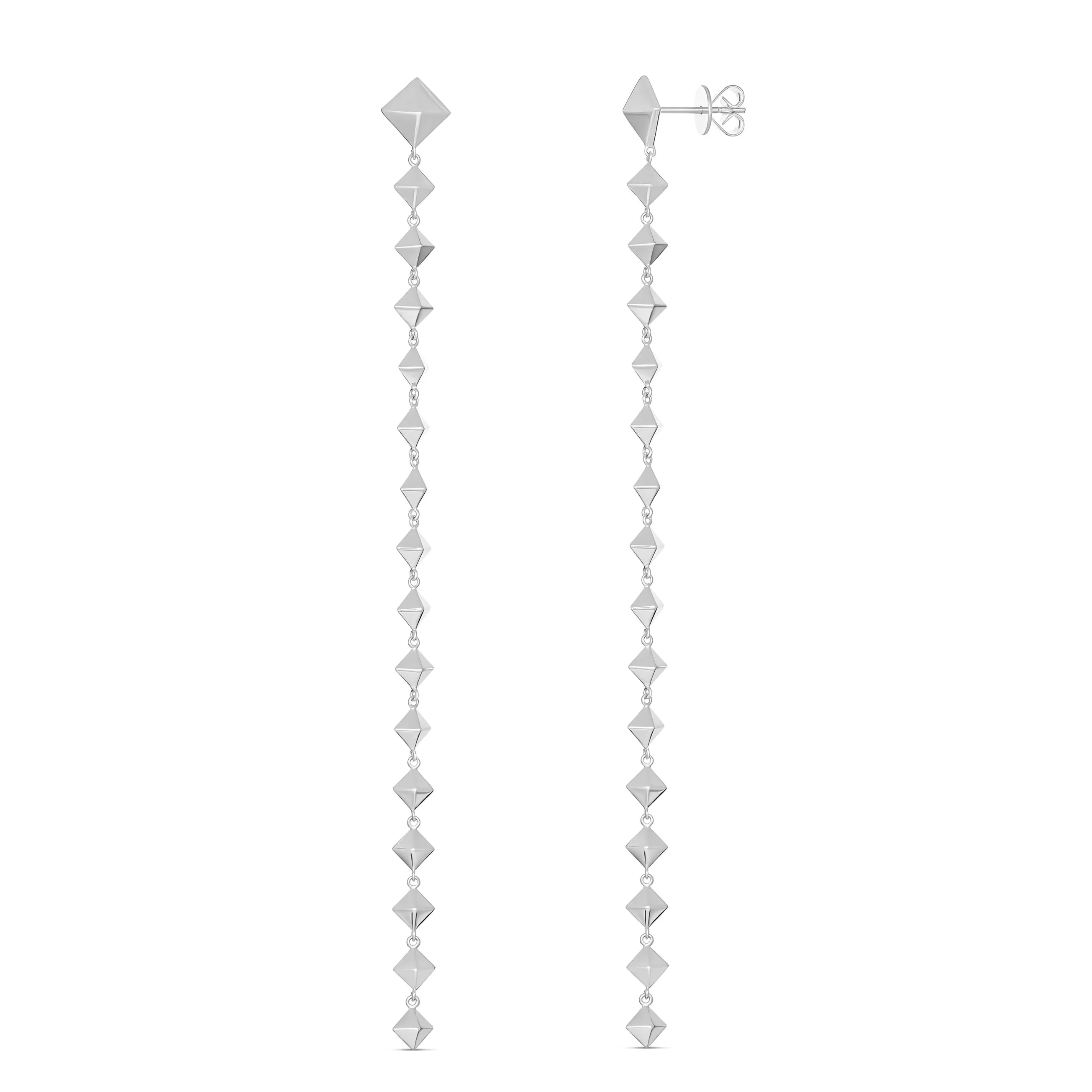 R.08® Matrix Drop Earrings | White Gold