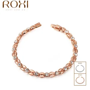 Rose Gold Plated Inlay Cubic Zirconia Wheat-shaped Crystal Bracelets