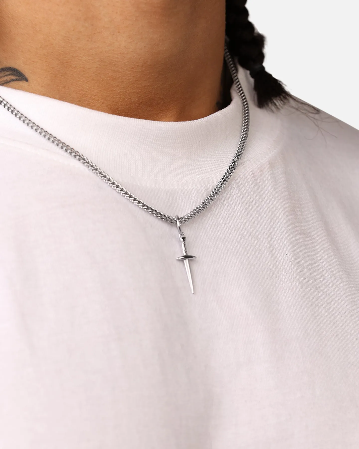 Saint Morta Dagger Franco Necklace White Gold