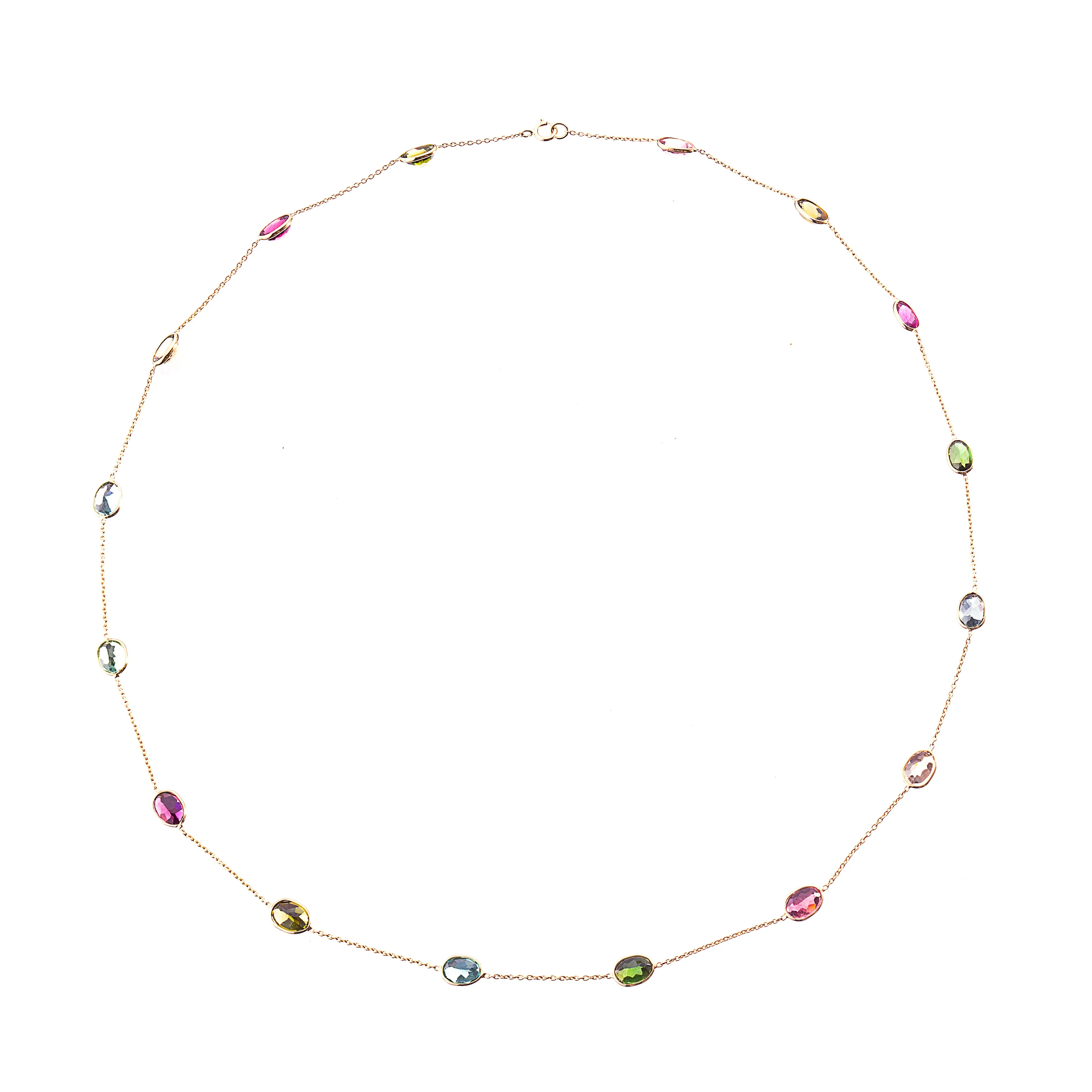 Sheryl Multi Tourmaline Necklace in 18K Gold