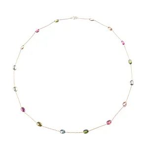 Sheryl Multi Tourmaline Necklace in 18K Gold