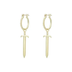 Sierra Sword Gold Earrings