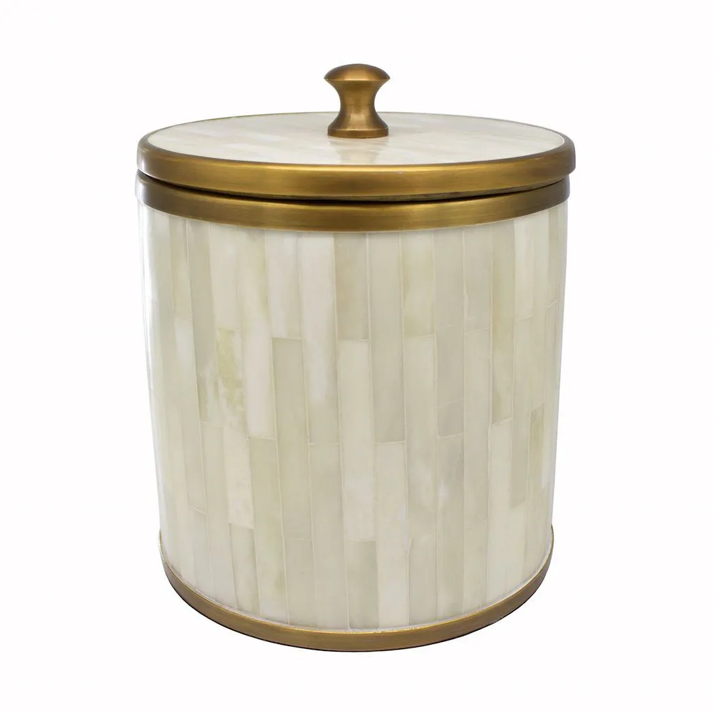 Skylar Natural Bone Ice Bucket by Worlds Away