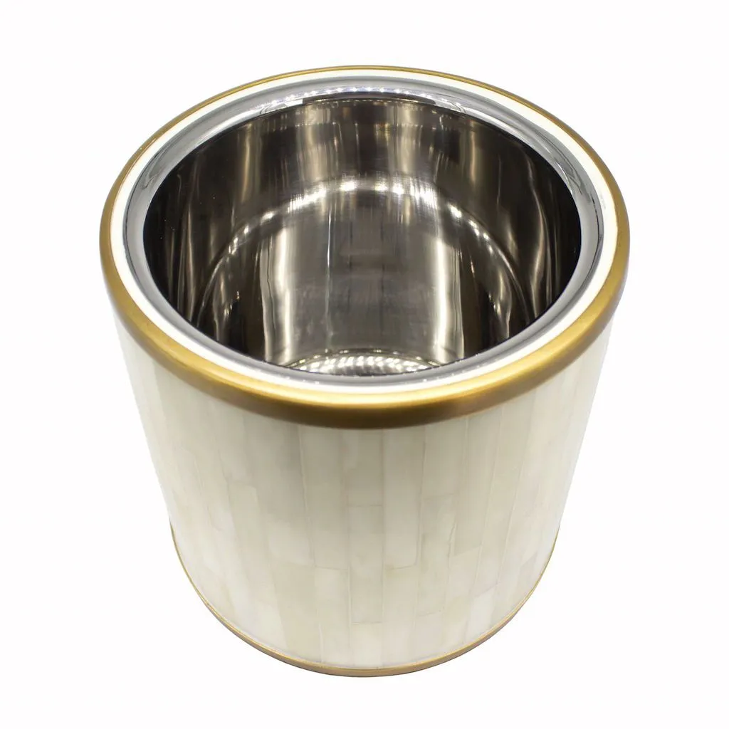 Skylar Natural Bone Ice Bucket by Worlds Away