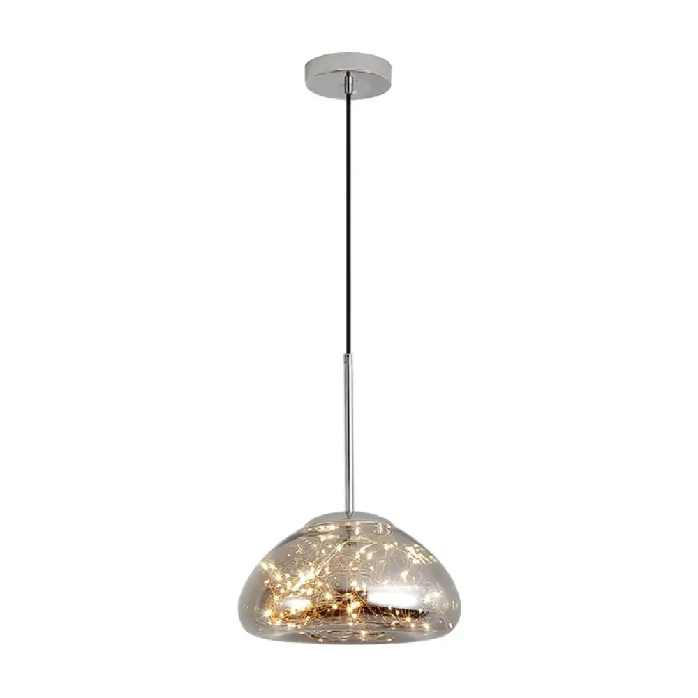 Sleek 1-Light Pendant Lamp with Glass Shade: Minimalist Elegance