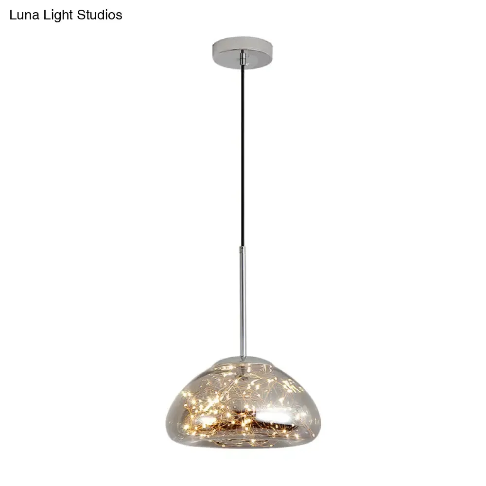 Sleek 1-Light Pendant Lamp with Glass Shade: Minimalist Elegance