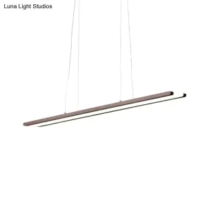 Sleek Metallic LED Office Ceiling Lamp in Coffee with Adjustable Down Lighting and Warm/White/Natural Light