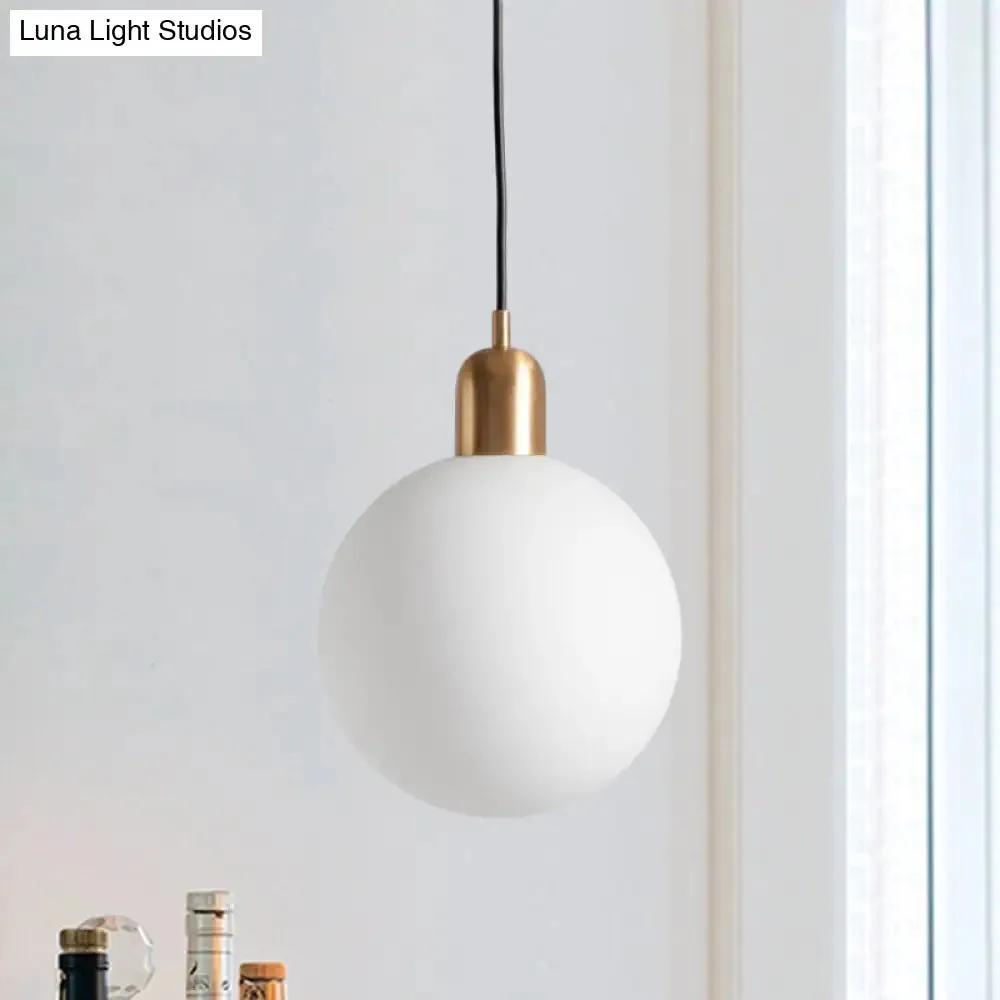 Sleek Opal Glass Drop Pendant Ceiling Light with Colorful Cap - 1-Light Hanging Design